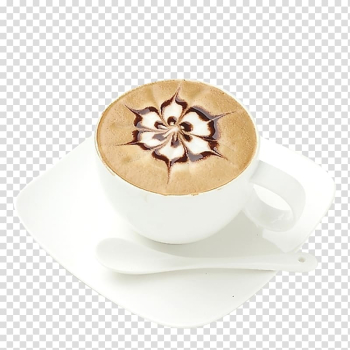 Cappuccino coffee with tree latte art, free image by rawpixel.com