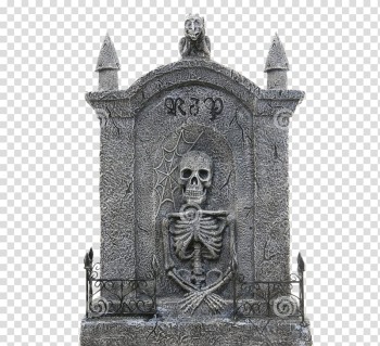Halloween, grey concrete RIP tombstone transparent background PNG
