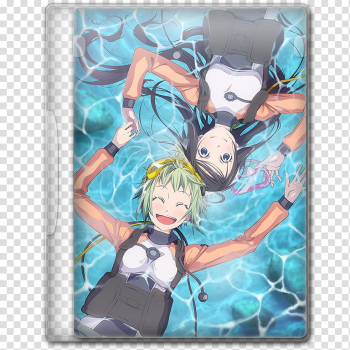 Summer Anime TV DVD Style Icon , Kuusen Madoushi Kouhosei no Kyoukan, male  and three females character DVD case icon transparent background PNG  clipart