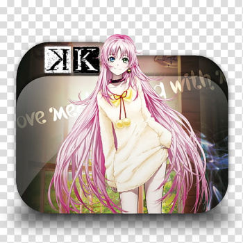 Free: Kyoukai no Kanata Anime Folder Icon, pink-haired female anime  character illustration with text overlay transparent background PNG clipart  