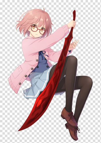 Free: Kyoukai no Kanata Anime Folder Icon, pink-haired female anime  character illustration with text overlay transparent background PNG clipart  