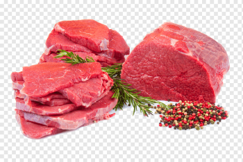 sliced raw meat, Steak Seafood Red meat Beef, Meat ingredients, food, roast Beef, chicken Meat png