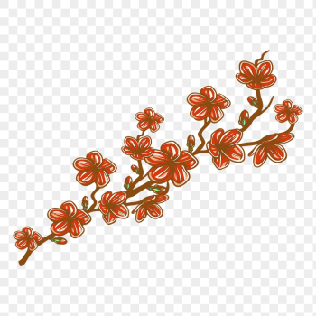 Free: Vintage flower png sticker, buff-tailed