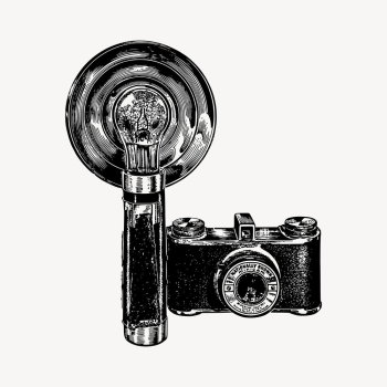 Old camera drawing - Top vector, png, psd files on