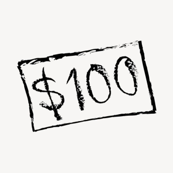 $100 dollar bill sticker, money | Free Vector Illustration - rawpixel