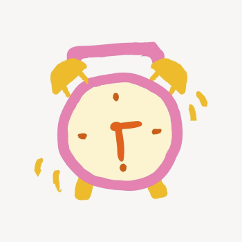 Alarm clock sticker, cute doodle | Free PSD Illustration - rawpixel