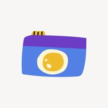 Camera sticker, cute doodle in colorful | Free PSD Illustration - rawpixel