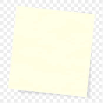Office Yellow Paper Sticky Note on Transparent Background