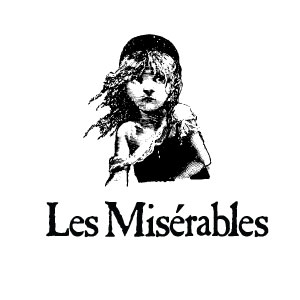 les miserables logo black and white