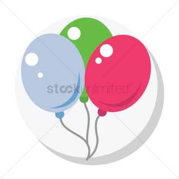 Three colorful balloons icon cartoon style Vector Image