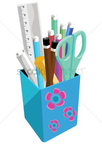 Pen Holder Clipart Vector, Stationery Pencil Book Pen Holder, Stationery,  Pencil, Book PNG Image For Free Download