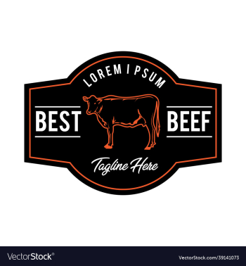 beef label design in vintage style
