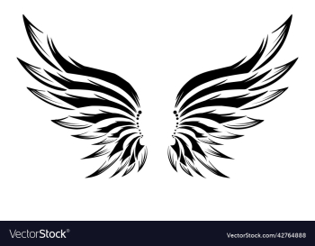 Wings Tattoo Clipart Vector Illustration Of Wings In Tattoo Style Isolated  On White Background Eagle Spread Logo PNG Image For Free Download