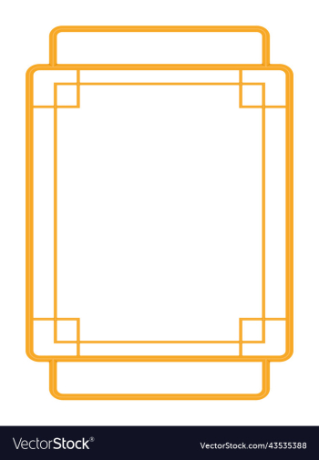 golden square frame on white background