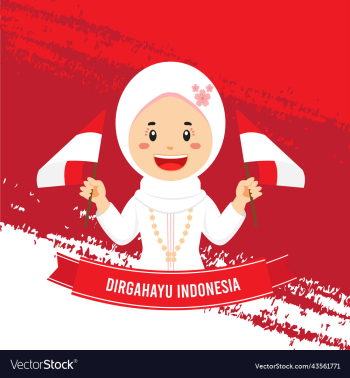 indonesia independence day with character