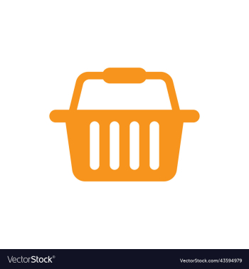 orange shopping basket solid icon