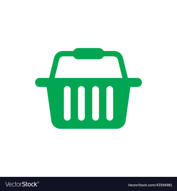 green shopping basket solid icon