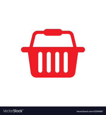red shopping basket solid icon