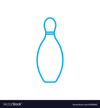 blue bowling pin line icon