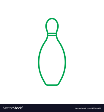 green bowling pin line icon