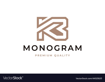 modern elegant luxury letter monogram initial kb
