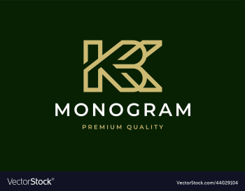 modern elegant luxury letter monogram initial kbk