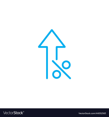 percentage up arrow abstract line art icon