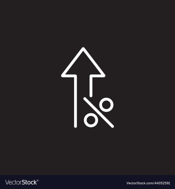 percentage up arrow abstract line art icon