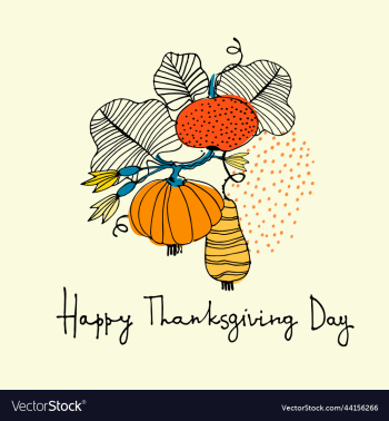 thanksgiving day greeting card hand drawn