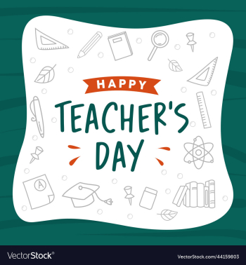 happy teachers day template doodle lineart