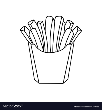 junk food french fries lineart sketch