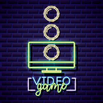 Neon video games Royalty Free Vector Image - VectorStock