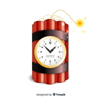 Free Vector  Red time bomb realistic style