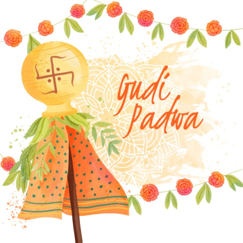 Premium Vector | Marathi couple celebrating gudi padwa for indian new year  festival and ugadi