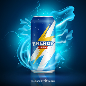 Realistic energy drink ad template Free Vector