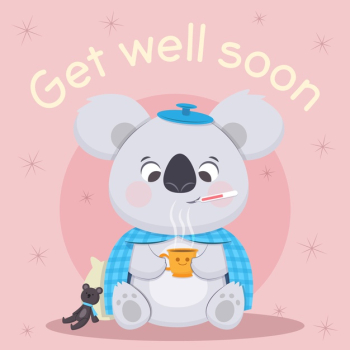 Free Vector  Get well soon with cute bear