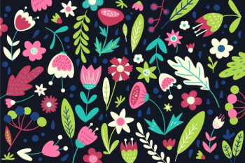 Colorful Ditsy Floral Print Background Graphic by sejasaja