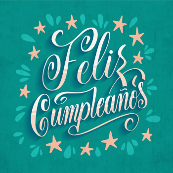 text in Spanish: Happy Tuesday. Lettering. calligraphy vector