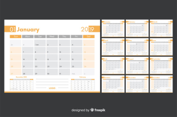 Free: Elegant 2019 Calendar with Floral Frame - nohat.cc