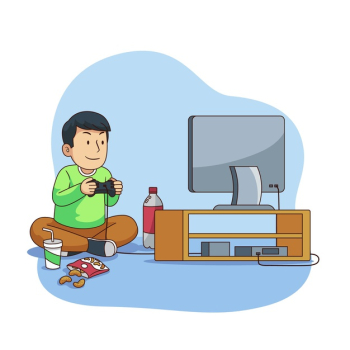 Free Vector  Character playing videogame