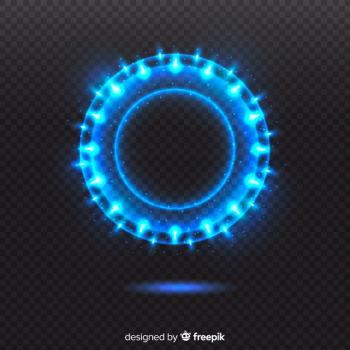 Blue light circle on transparent background Free Vector