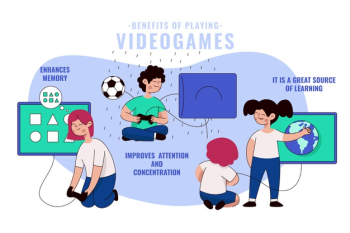 Free: Advantages and benefits of playing video games Free Vector 