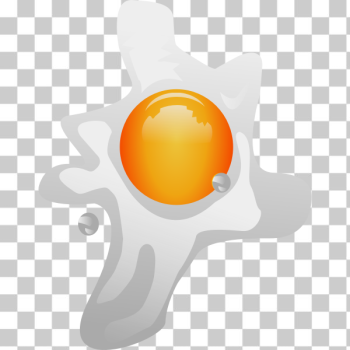 Fried egg on transparent background. png file Stock Photo