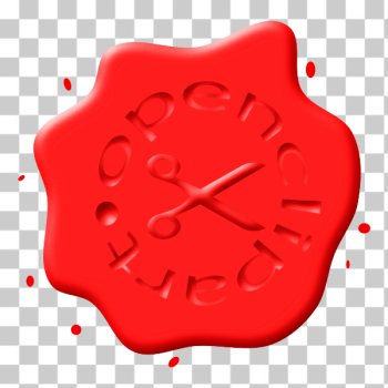 PSD red wax seal with ribbon