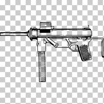 MP5 assault rifle silhouette, free svg file for members, svg