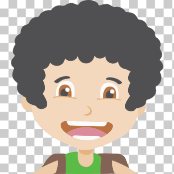 White cartoon characters with curly hair - Top vector, png, psd files on  Nohat.cc