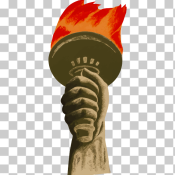 Flaming torch in people hand for sports concept logo vector illustration  black design isolated white background:: tasmeemME.com