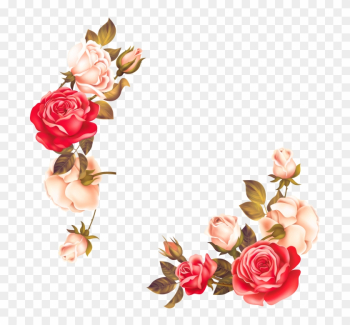 Border With Red, Pink And White Roses And Green Leaves Royalty Free SVG,  Cliparts, Vectors, and Stock Illustration. Image 169864613.