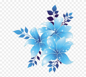 Blue Flower Blue Flower Clip Art - Blue Flower Corner Border Png