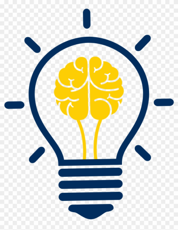 yellow brain on blue clear background yellow brain on blue clear  background, concept light bulb idea Stock Illustration